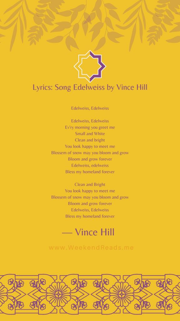 Lyrics: Song Edelweiss by Vince Hill